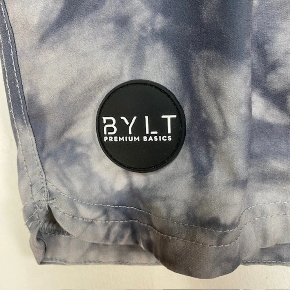 BYLT Premium Basics Active Shorts Mens XXL Grey‎ Tie Dye Lined Athletic Pockets